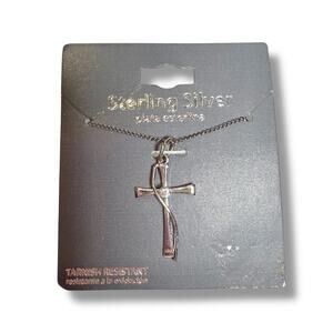 Sterling Silver Cross Pendant Necklace Made in USA Tarnish Resistant